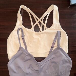 Lululemon Athletica Cream and Smoky Purple Bra Bundle